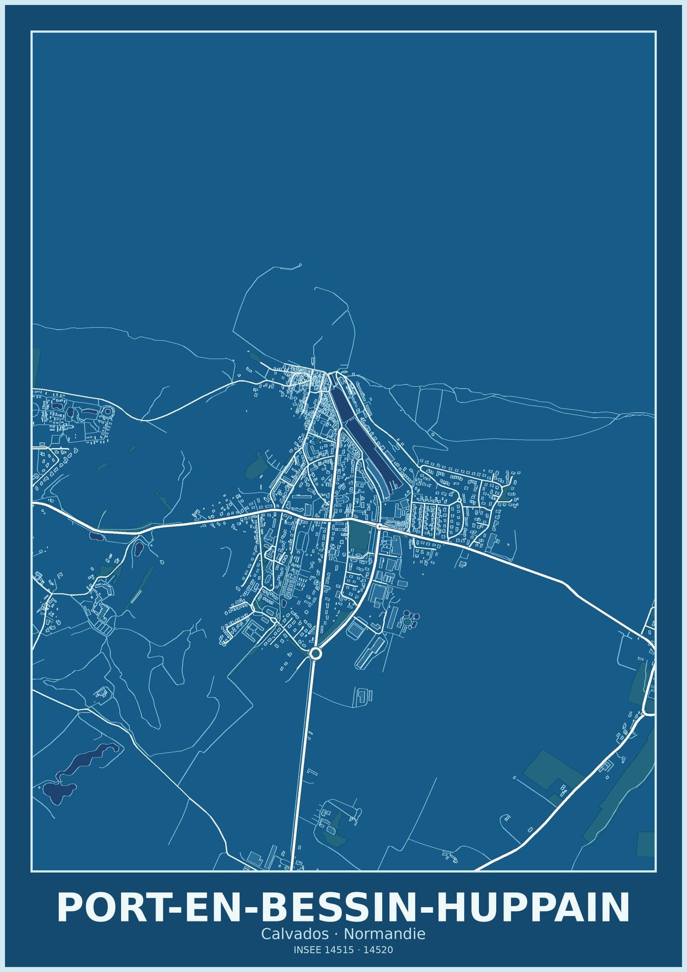 Plan de Port-en-Bessin-Huppain