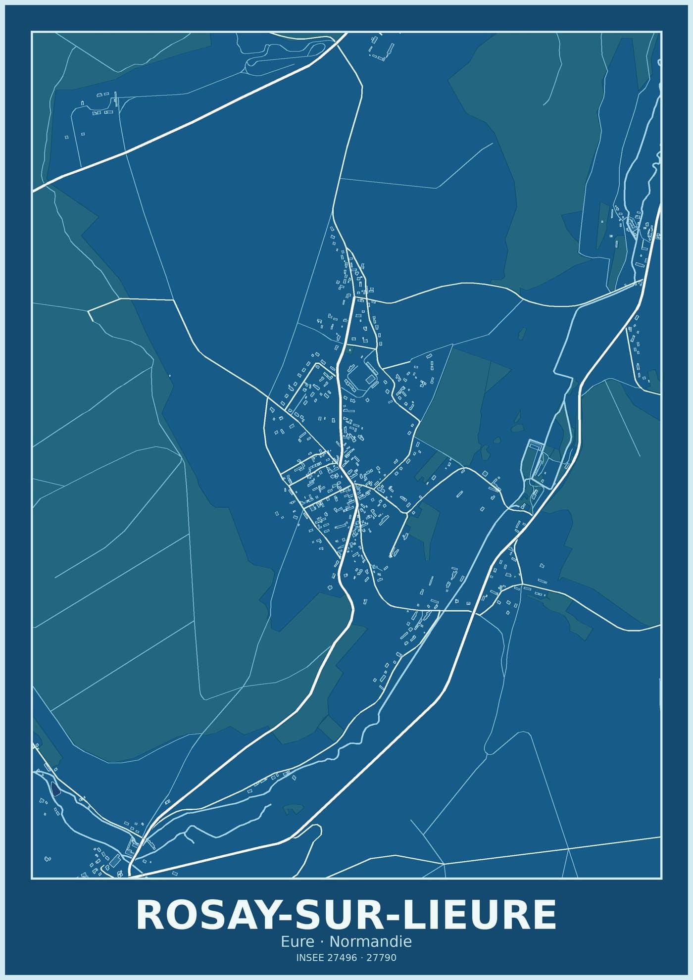 Plan de Rosay-sur-Lieure