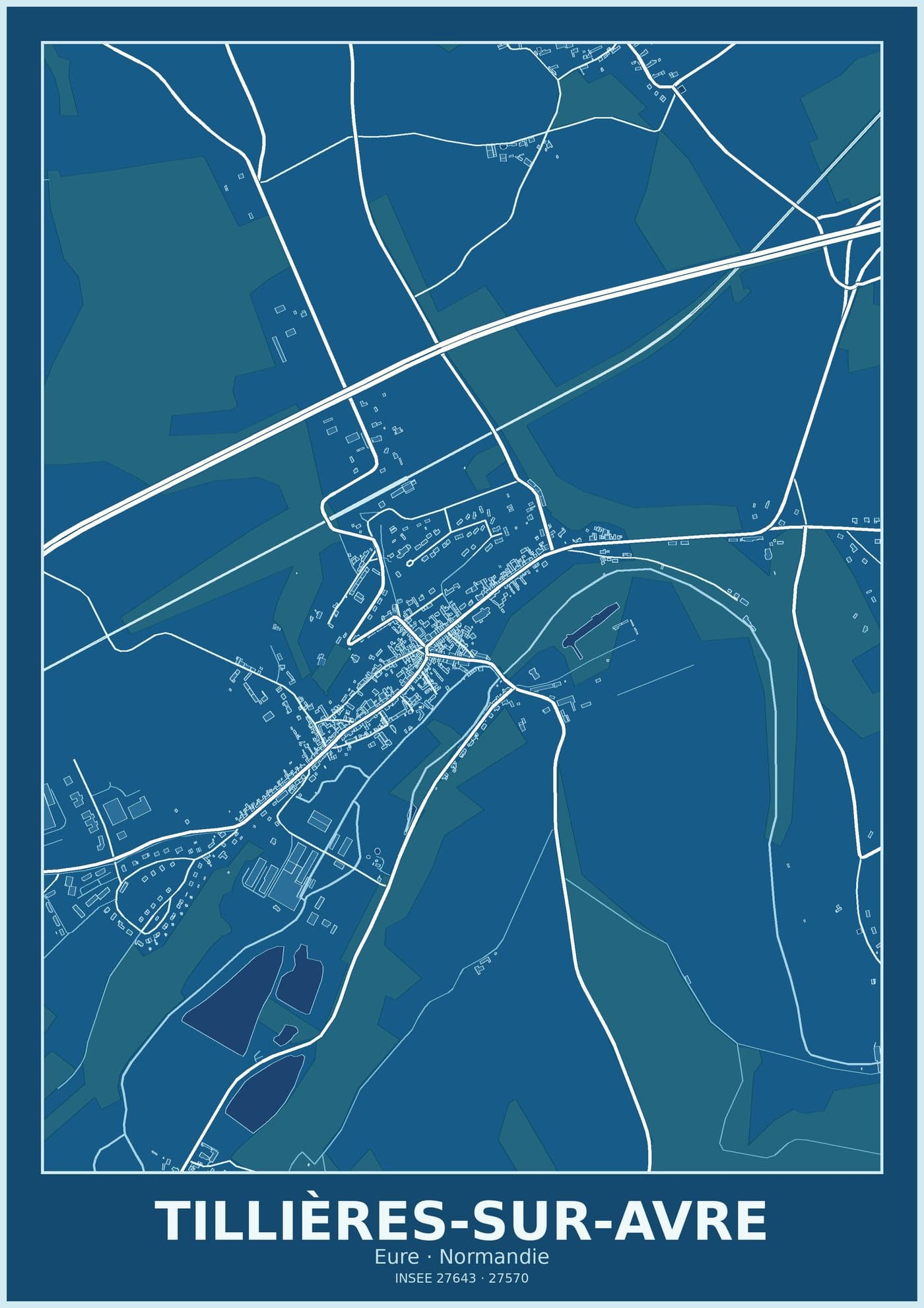 Plan de Tillières-sur-Avre
