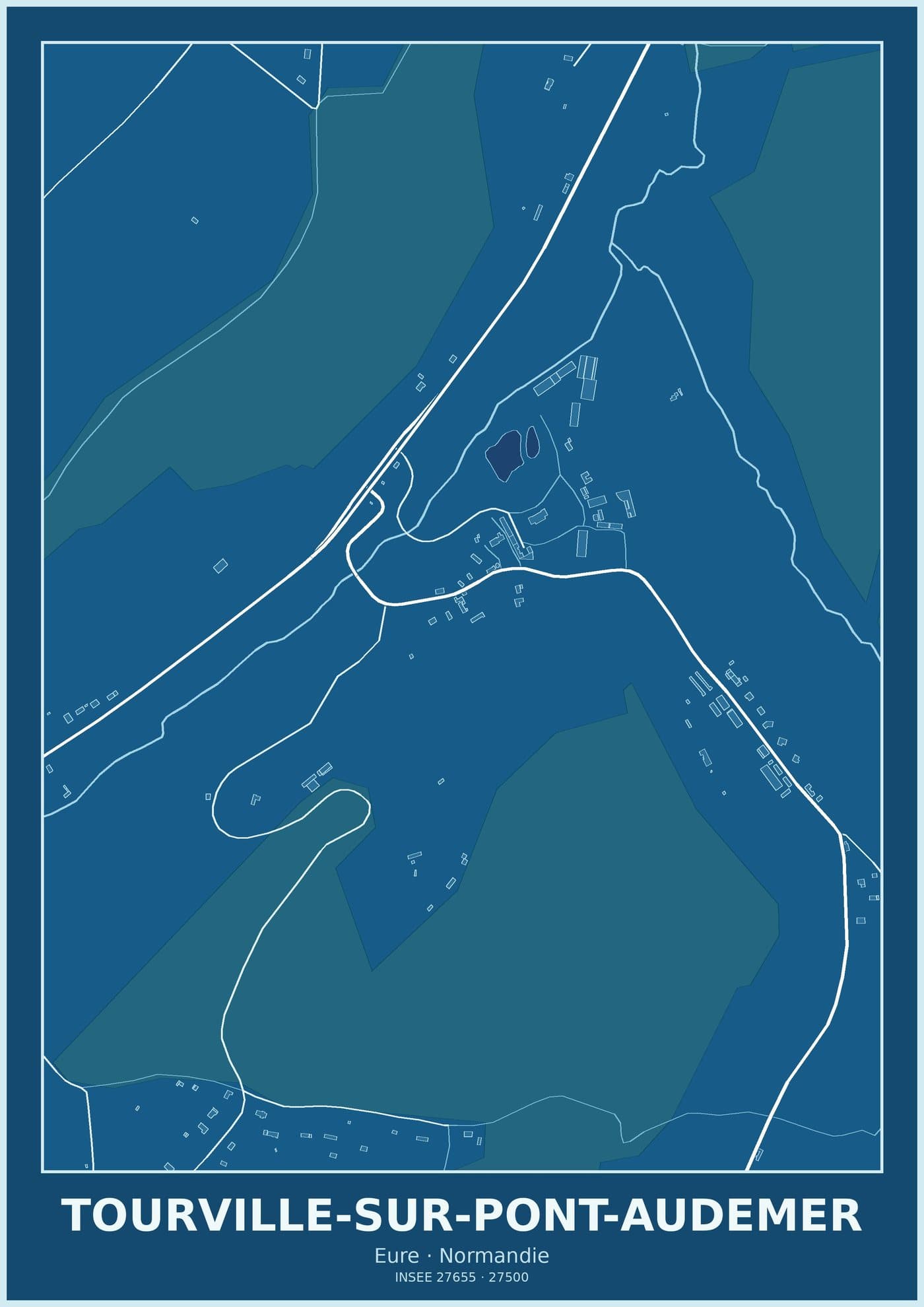 Plan de Tourville-sur-Pont-Audemer