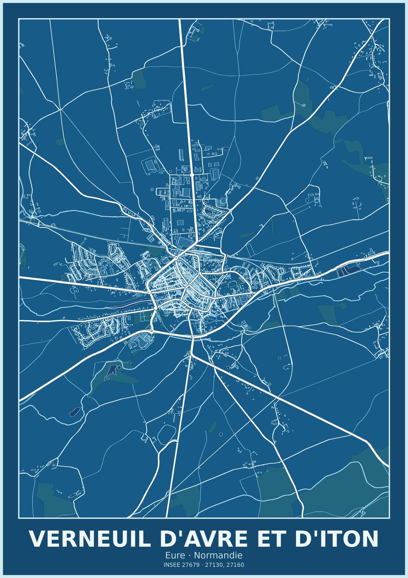 Plan de Verneuil d'Avre et d'Iton