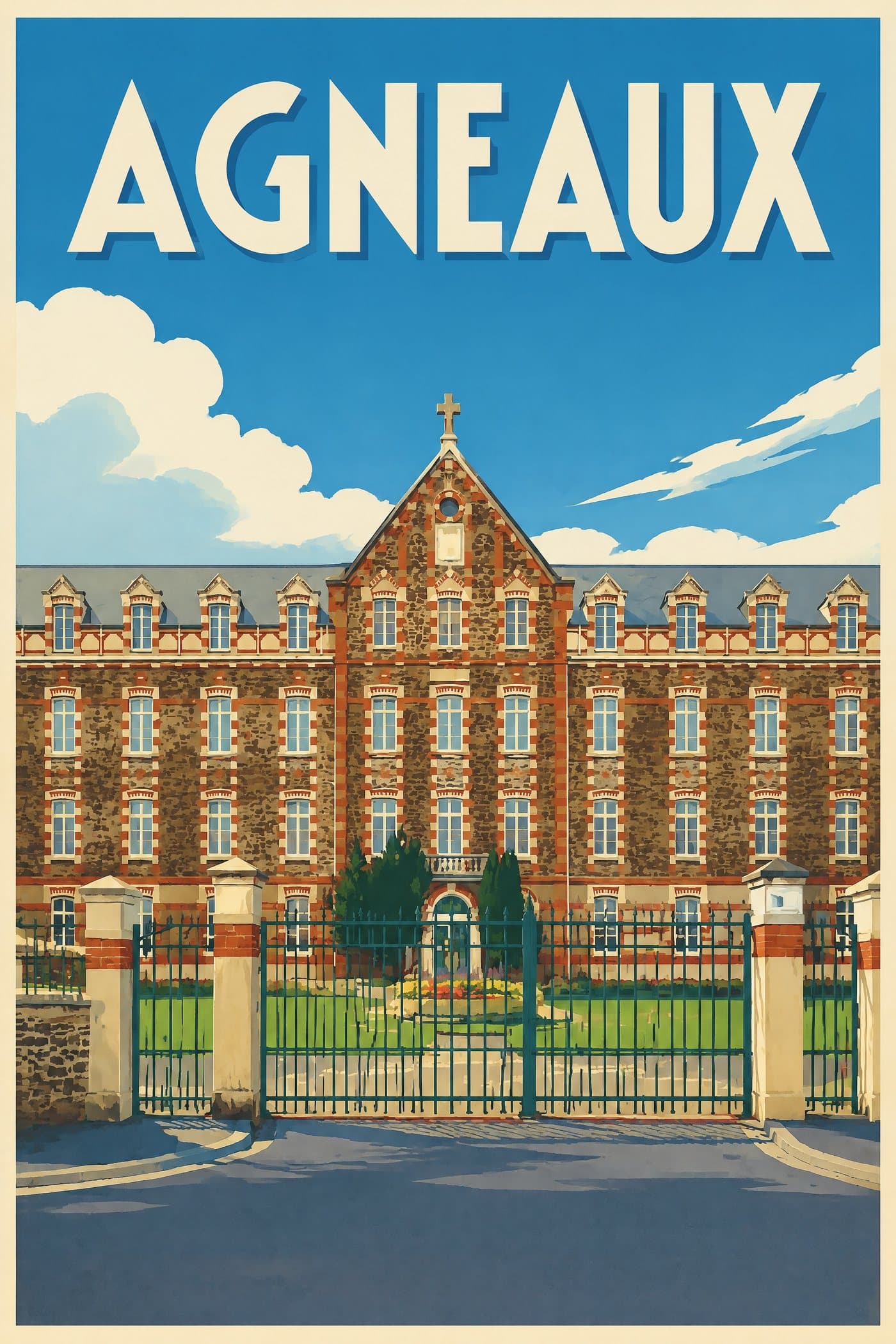 Affiche illustrée d'Agneaux — Institut Saint-Lô