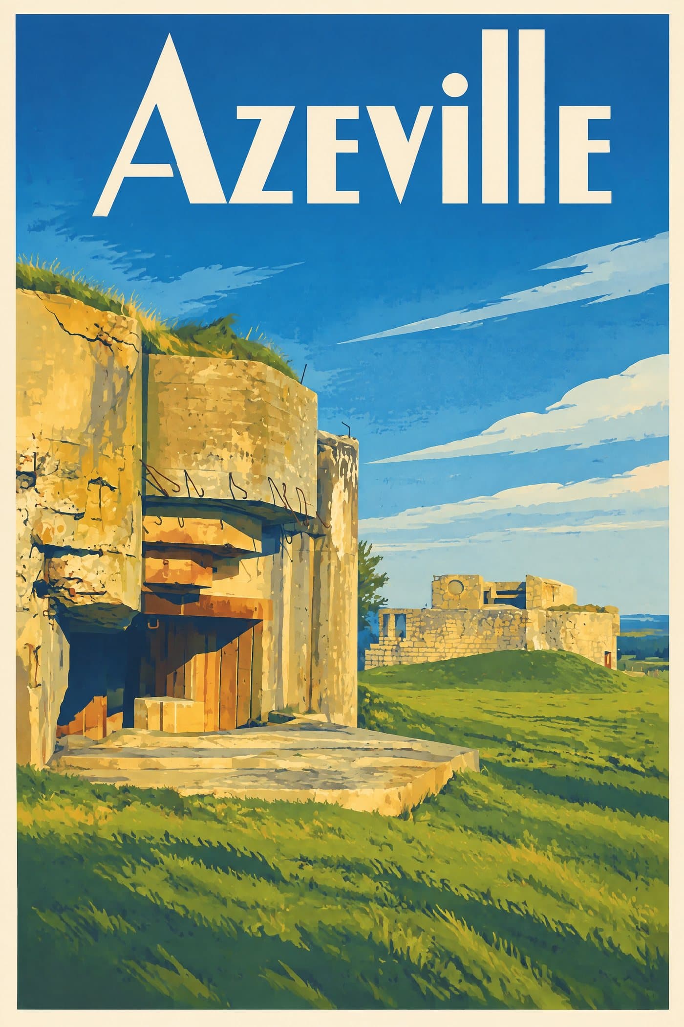 Affiche illustrée d'Azeville — Batterie d’Azeville