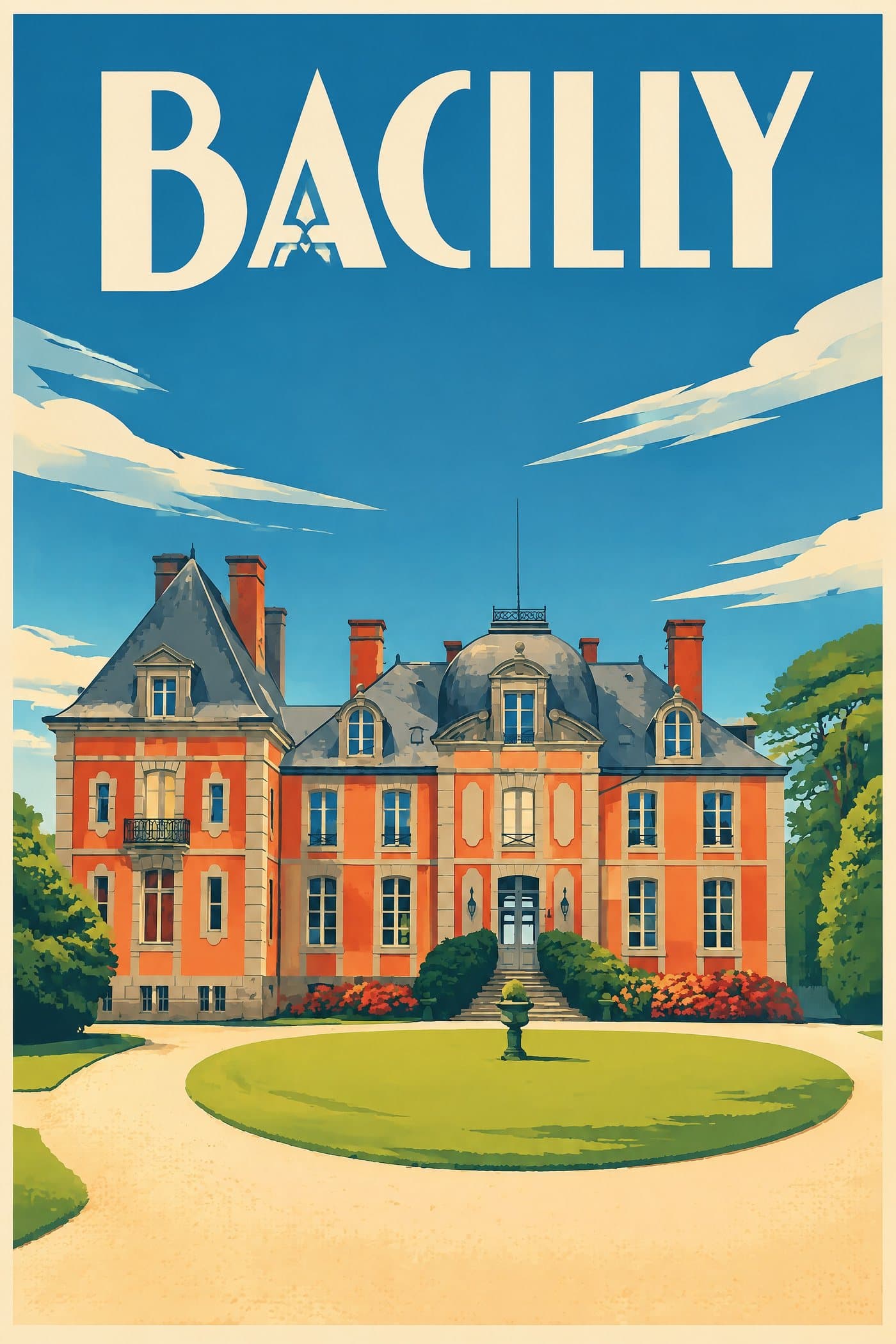 Affiche illustrée de Bacilly — Château de Chantore