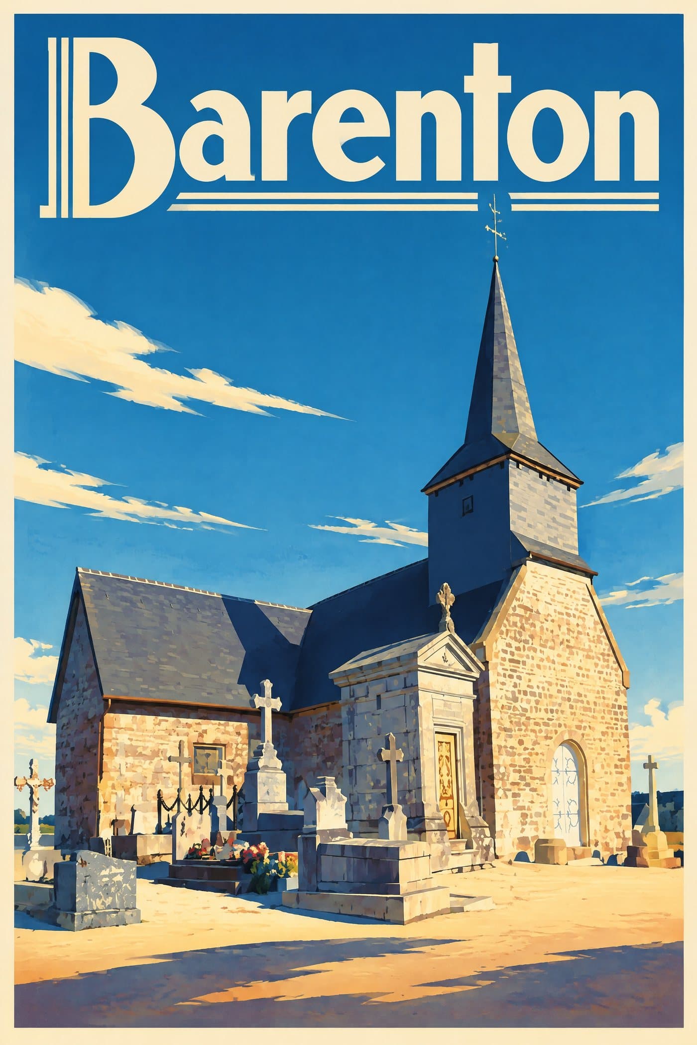 Affiche illustrée de Barenton — Chapelle Notre-Dame-de-Bonté