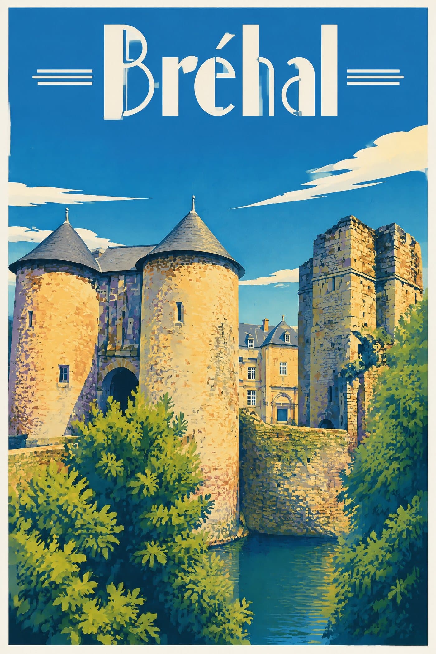 Affiche illustrée de Bréhal — Château de Chanteloup