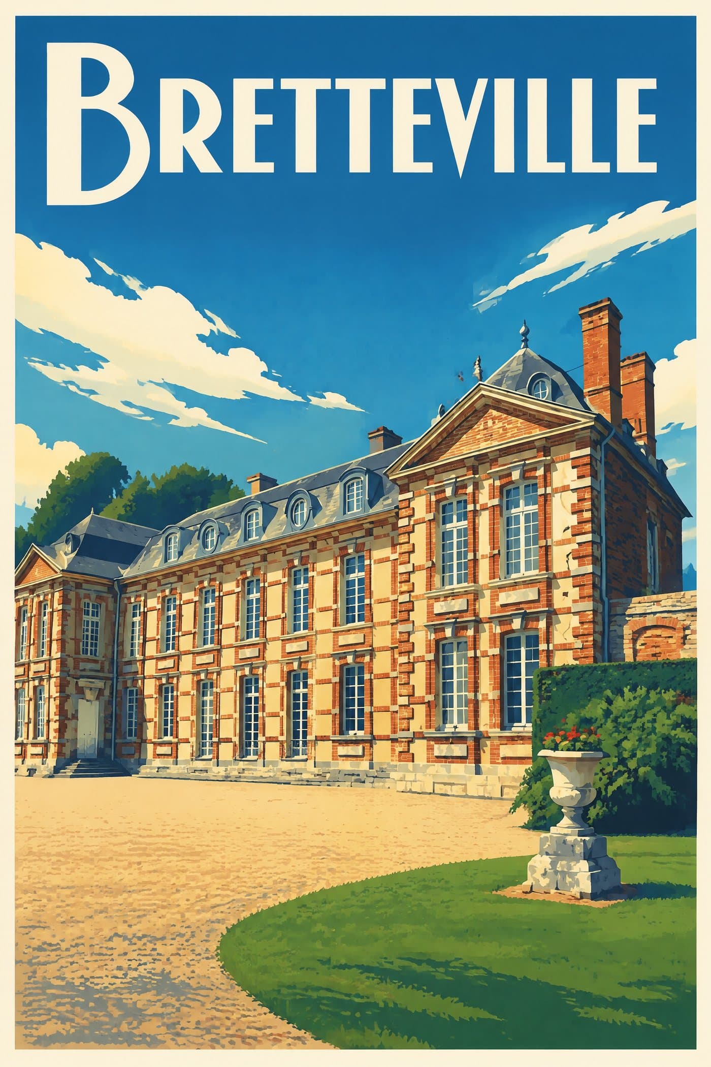 Affiche illustrée de Bretteville — Château de Bretteville