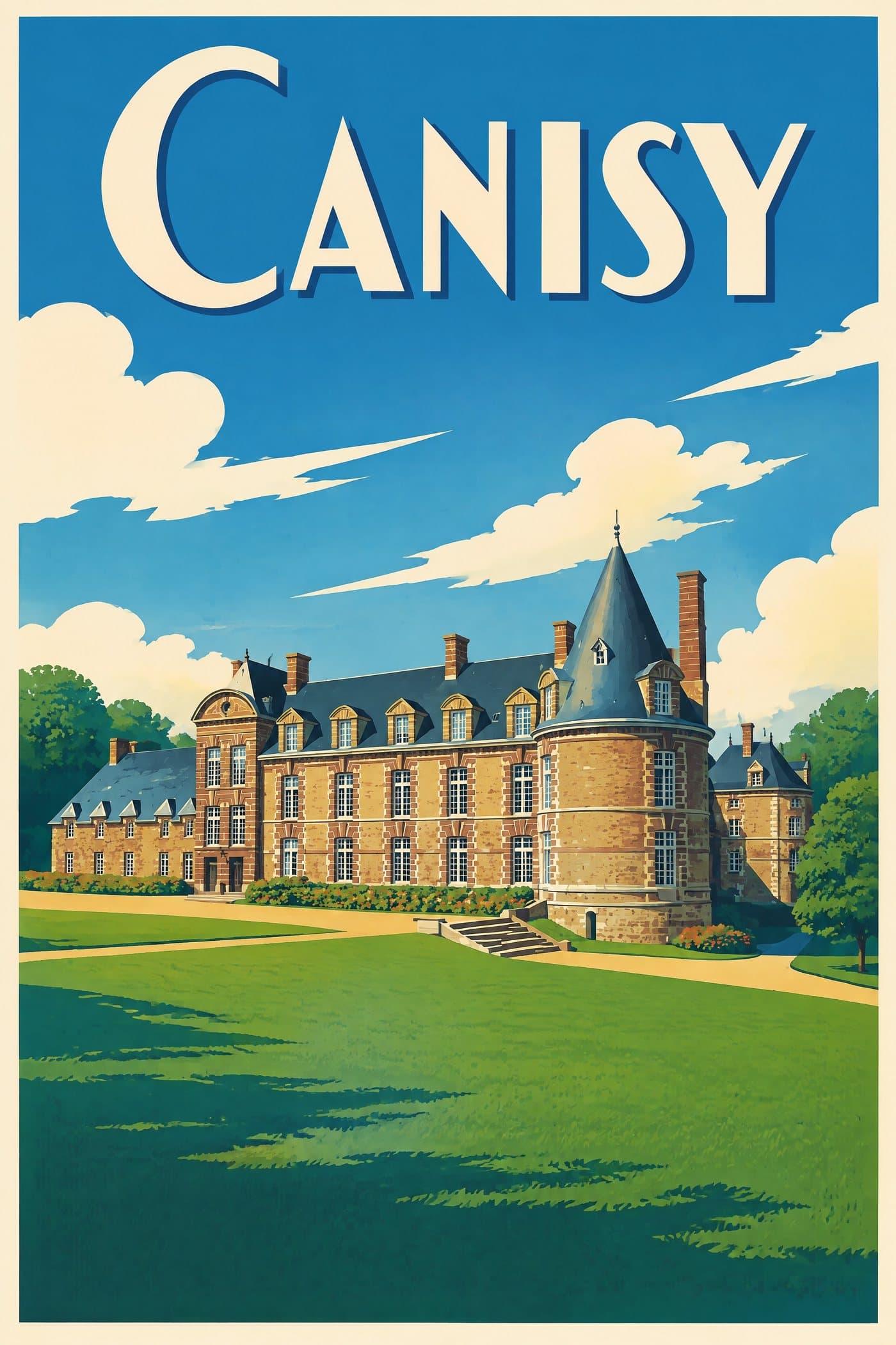 Affiche illustrée de Canisy — Château de Canisy