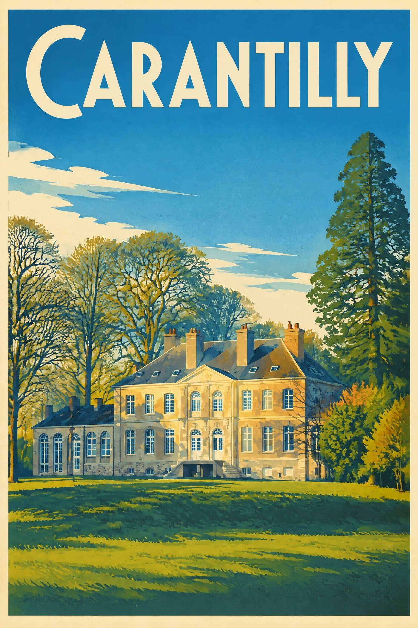 Affiche illustrée de Carantilly — Château de Carantilly