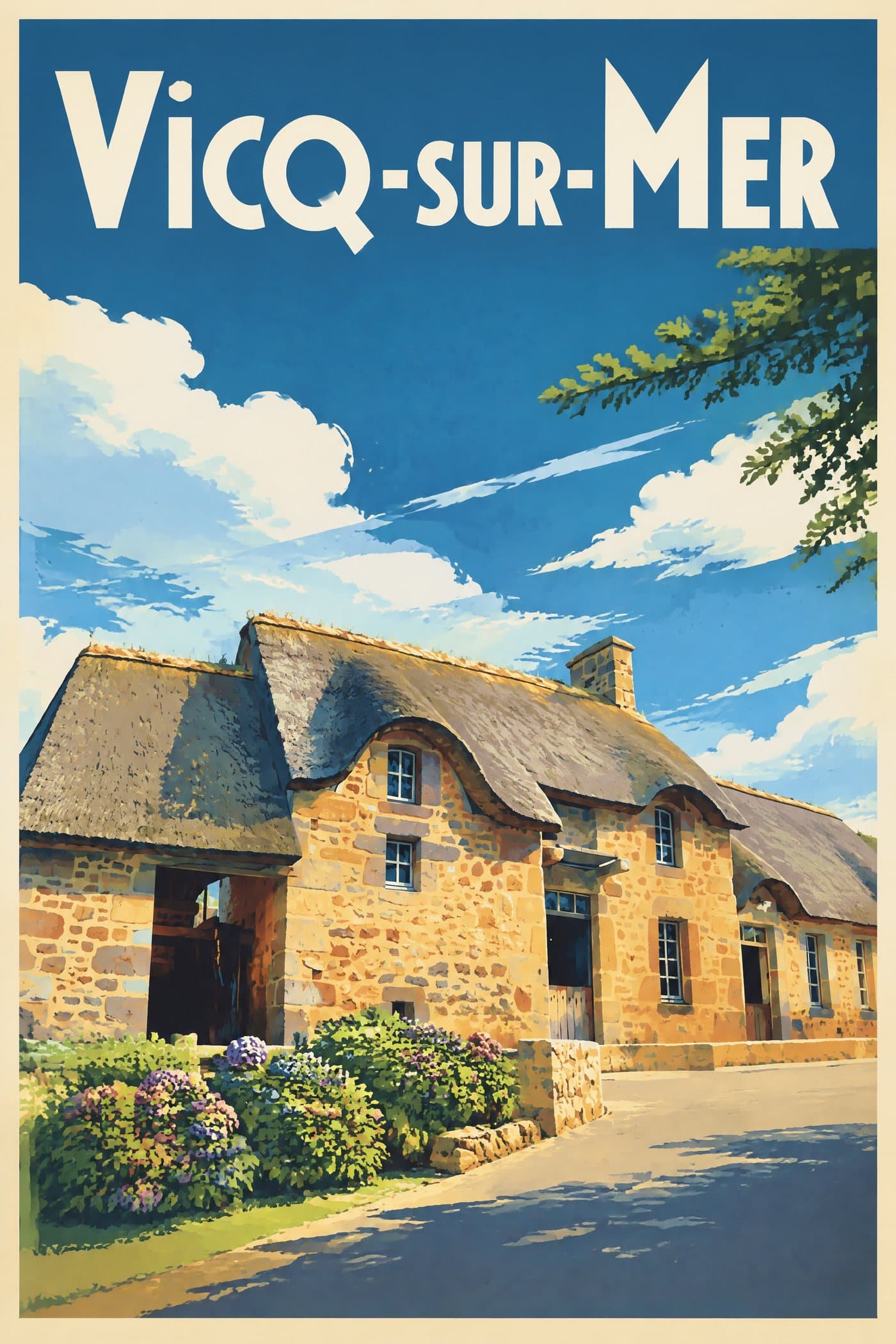 Affiche illustrée de Vicq-sur-Mer — Moulin de la Coudraie