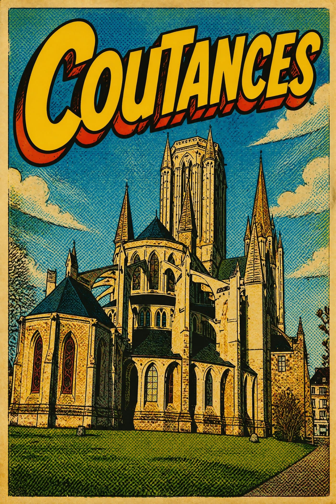 Affiche comics années 50 de Coutances