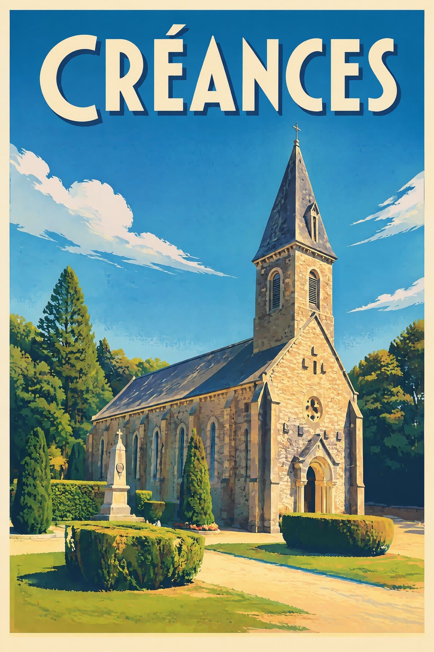 Affiche illustrée de Créances — Chapelle Notre-Dame du Buisson