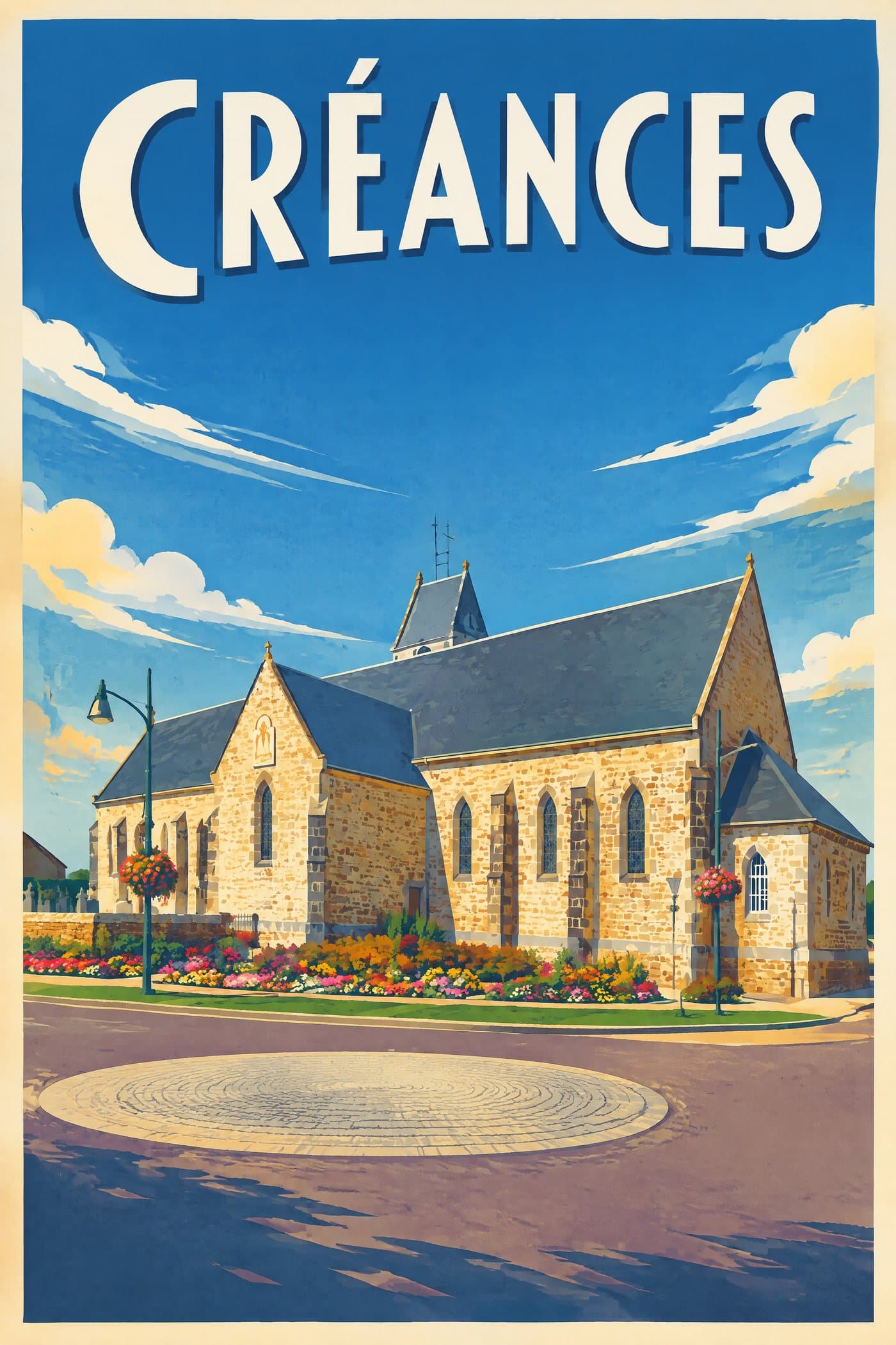 Affiche illustrée de Créances — Église de la Sainte-Trinité