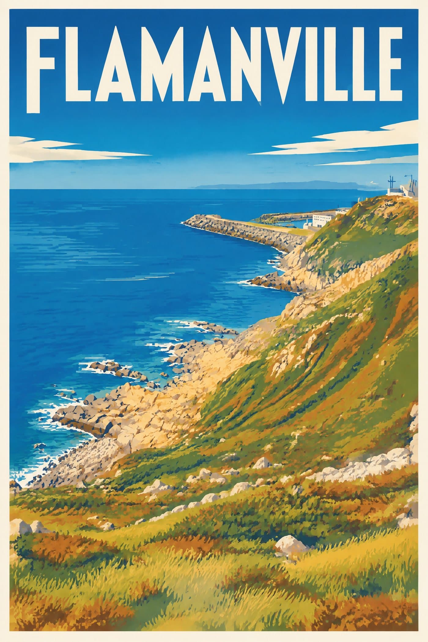 Affiche illustrée de Flamanville — Le cap