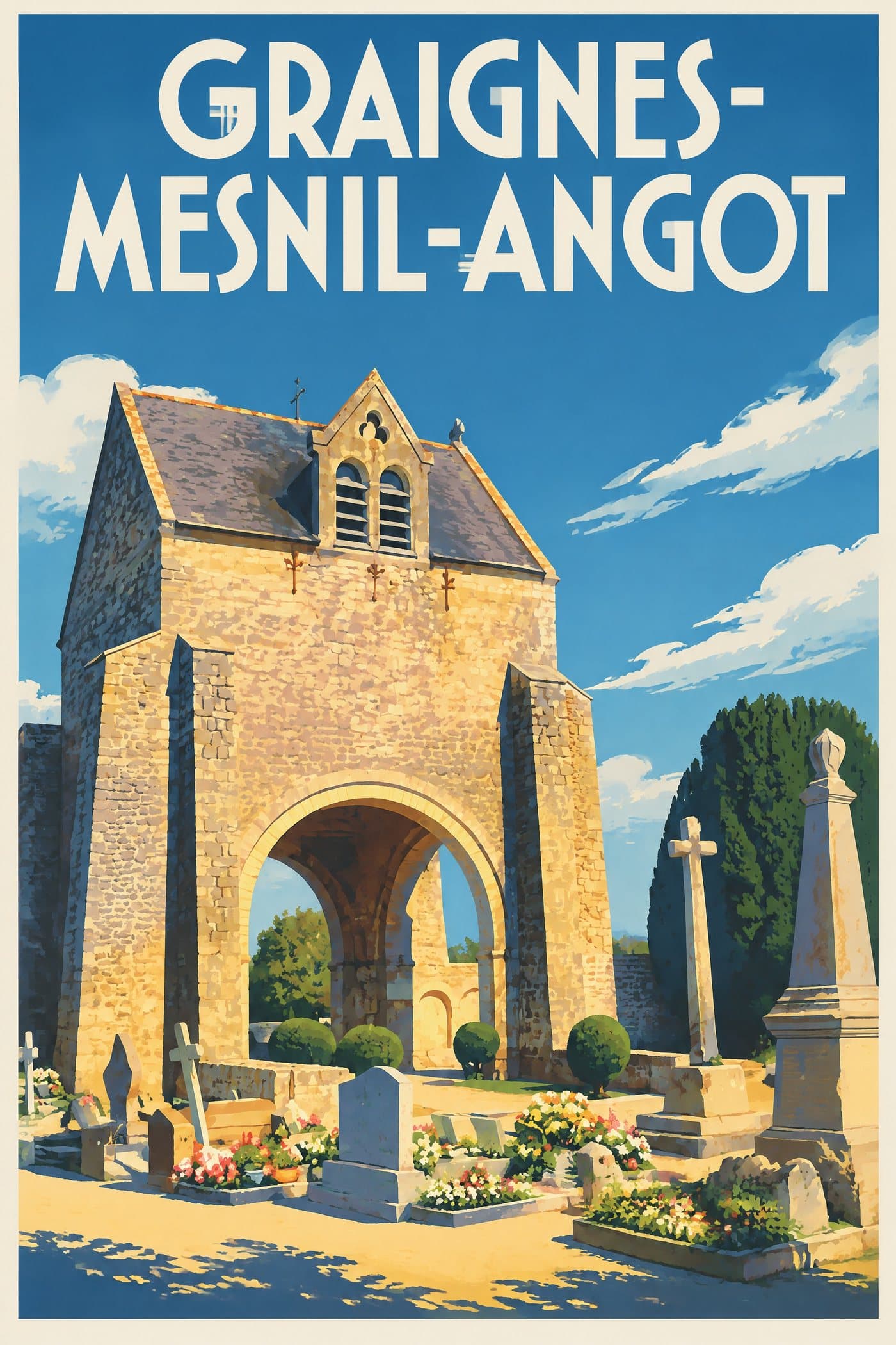 Affiche illustrée de Graignes-Mesnil-Angot — Mémorial franco-américain