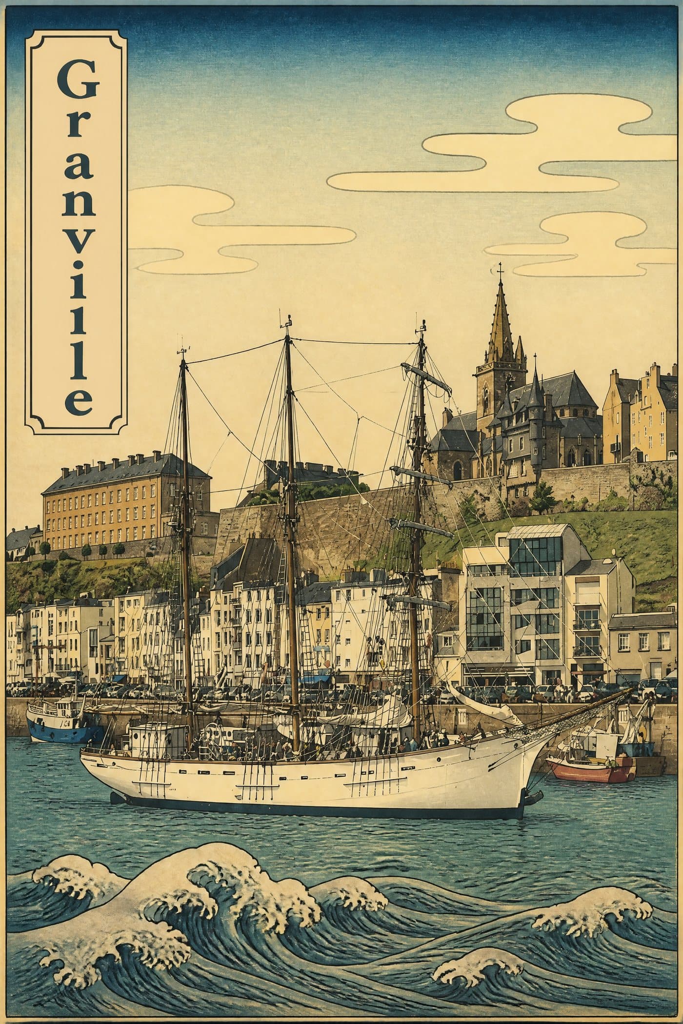 Affiche estampe japonaise de Granville