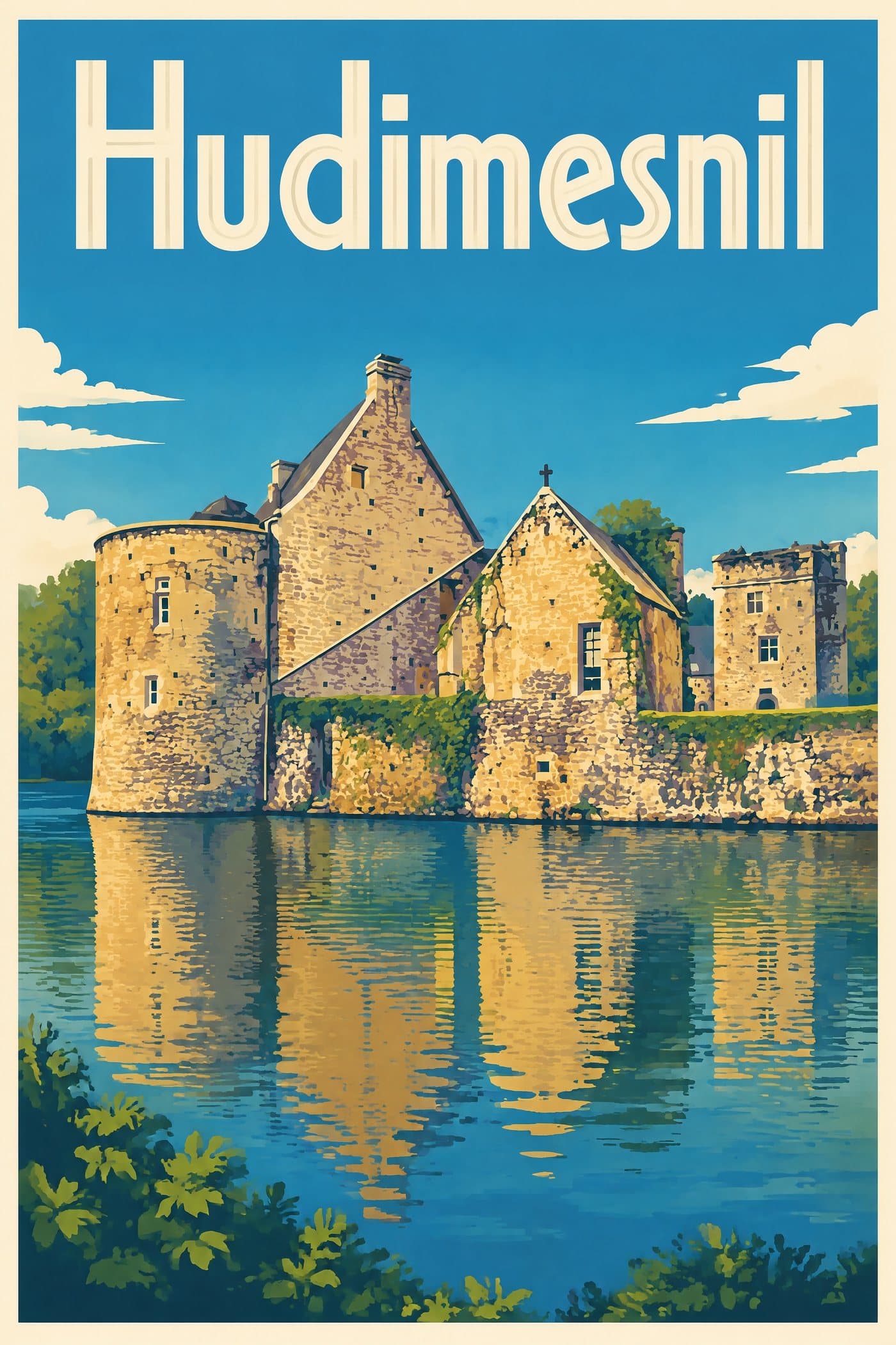 Affiche illustrée d'Hudimesnil — Château de Chanteloup