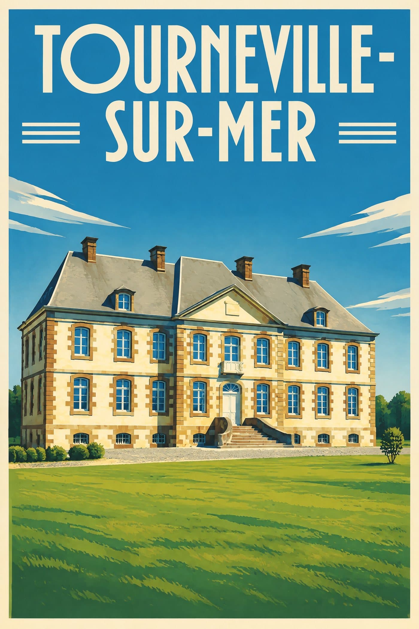 Affiche illustrée de Tourneville-sur-Mer — Château d’Annoville