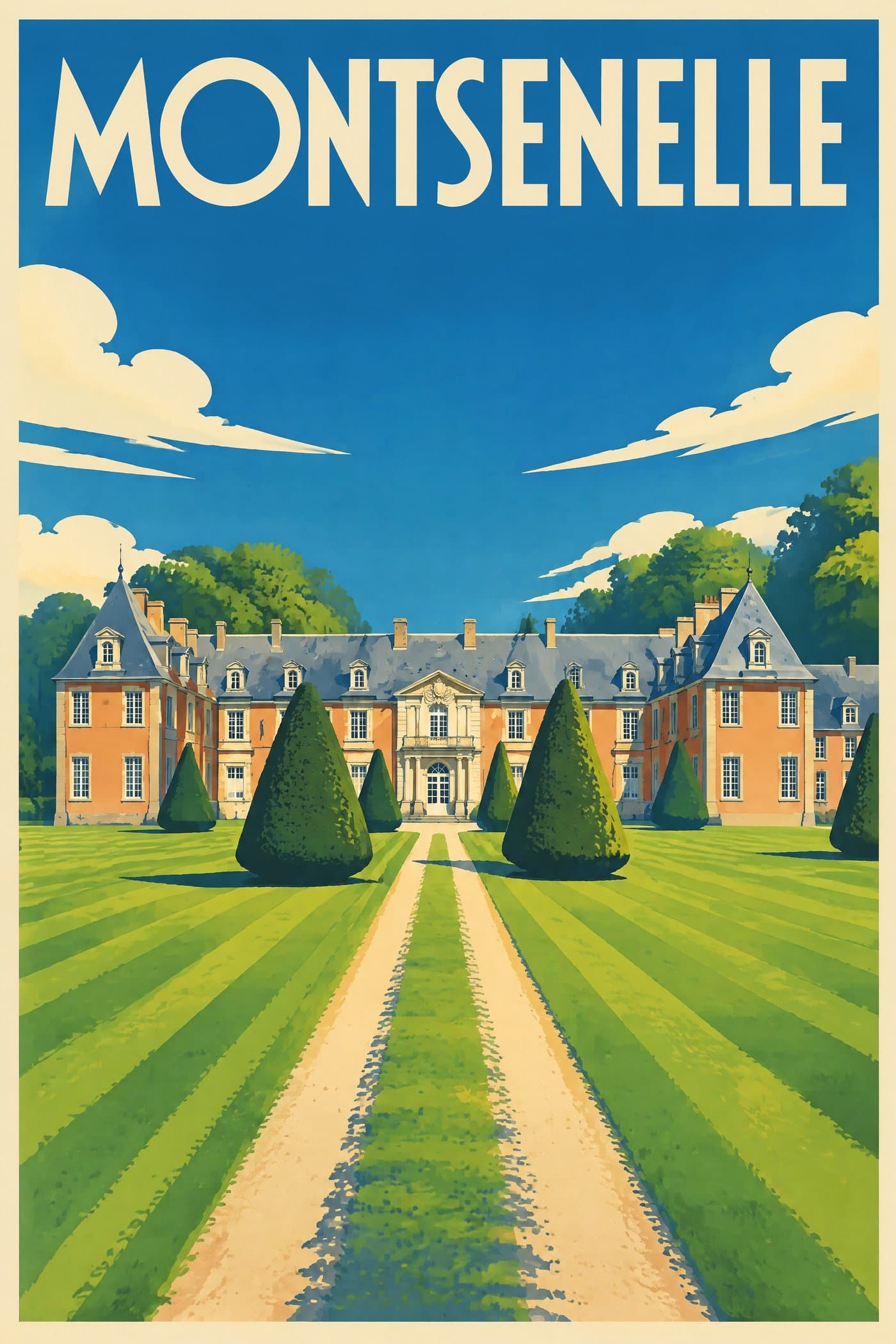Affiche illustrée de Montsenelle — Château de Franquetot