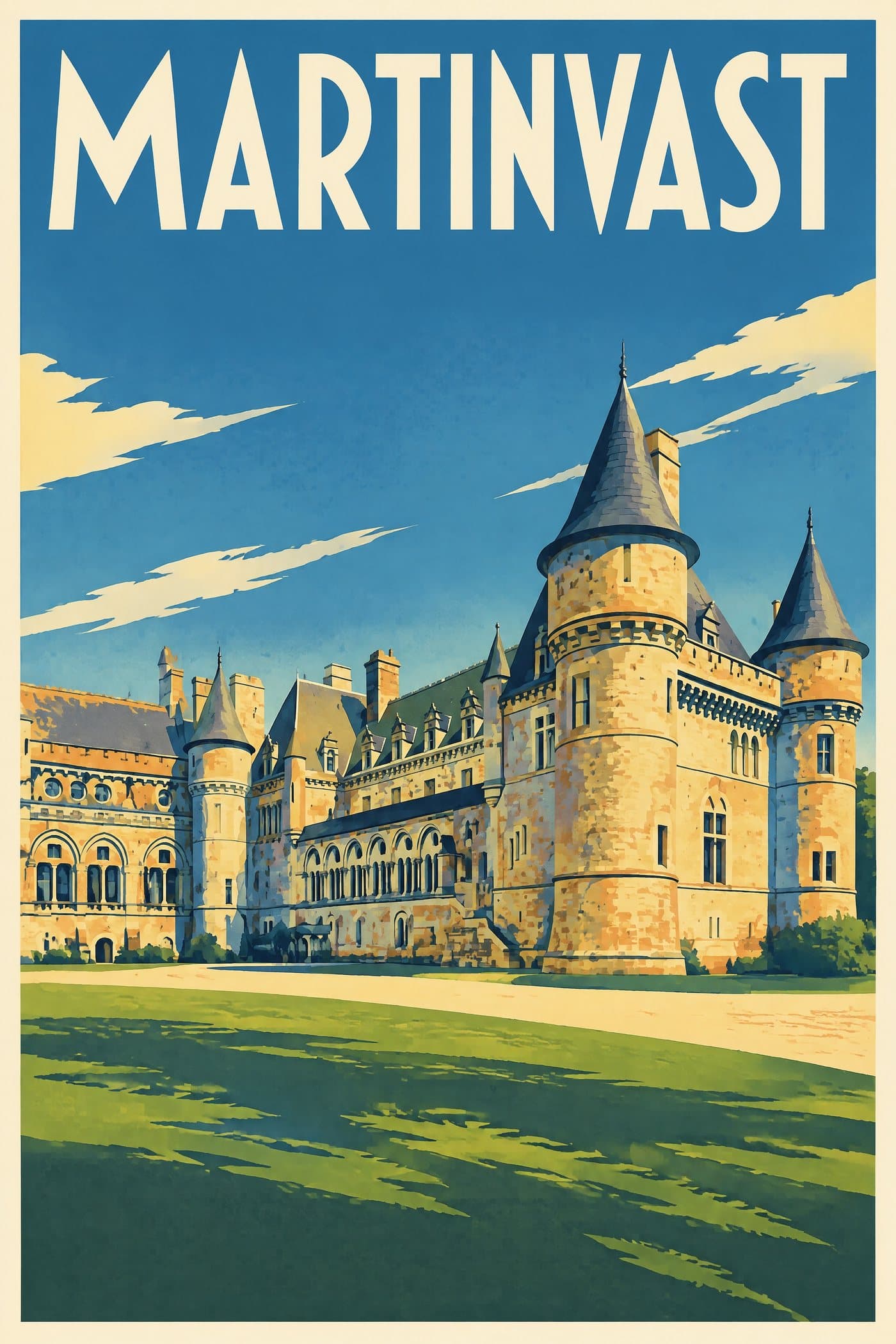 Affiche illustrée de Martinvast — Château de Martinvast