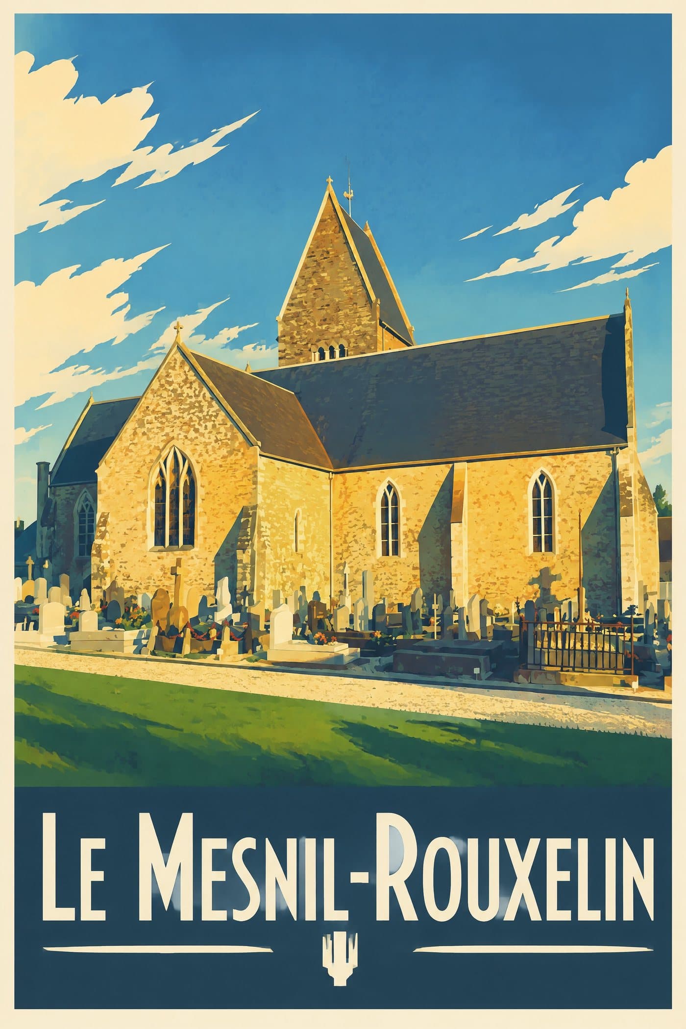 Affiche illustrée du Mesnil-Rouxelin — L’église