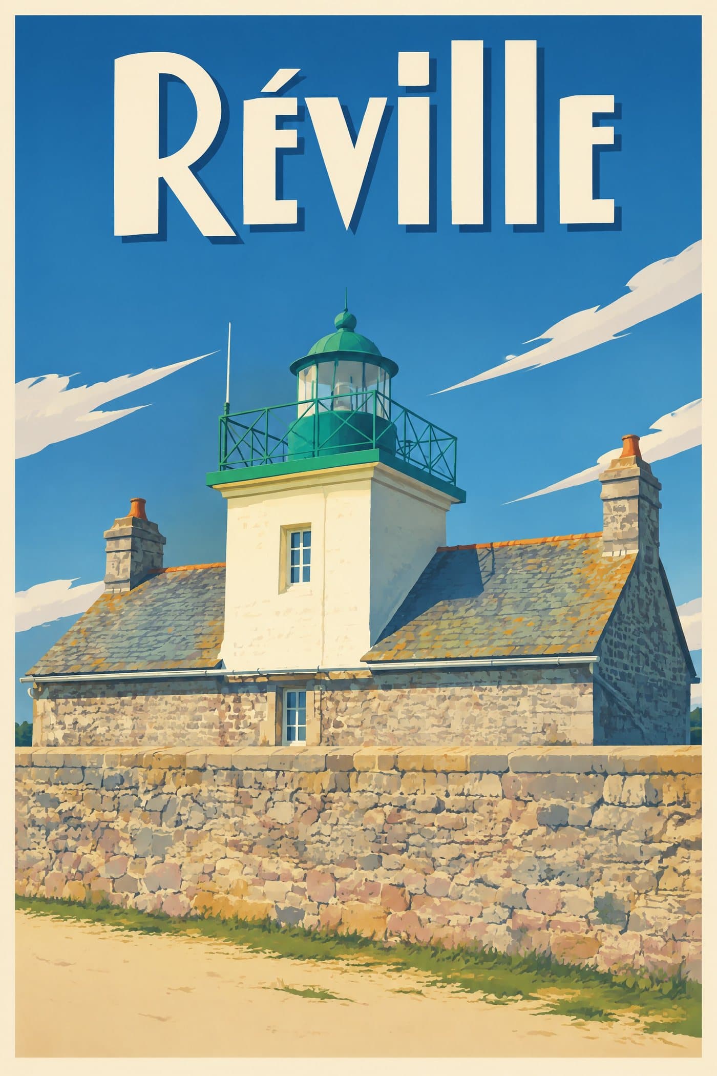 Affiche illustrée de Réville — Redoute de Réville
