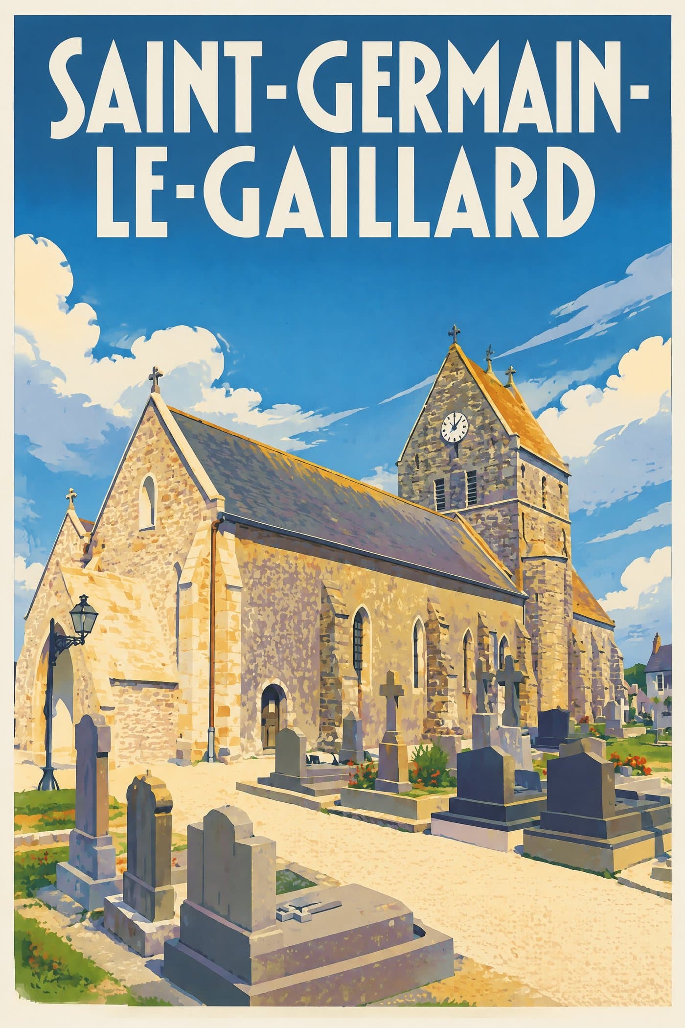 Affiche illustrée de Saint-Germain-le-Gaillard — L’église