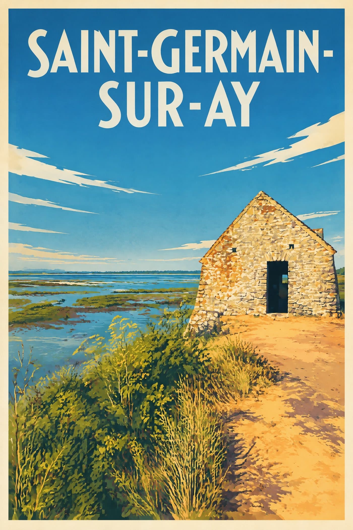 Affiche illustrée de Saint-Germain-sur-Ay — Corps de garde