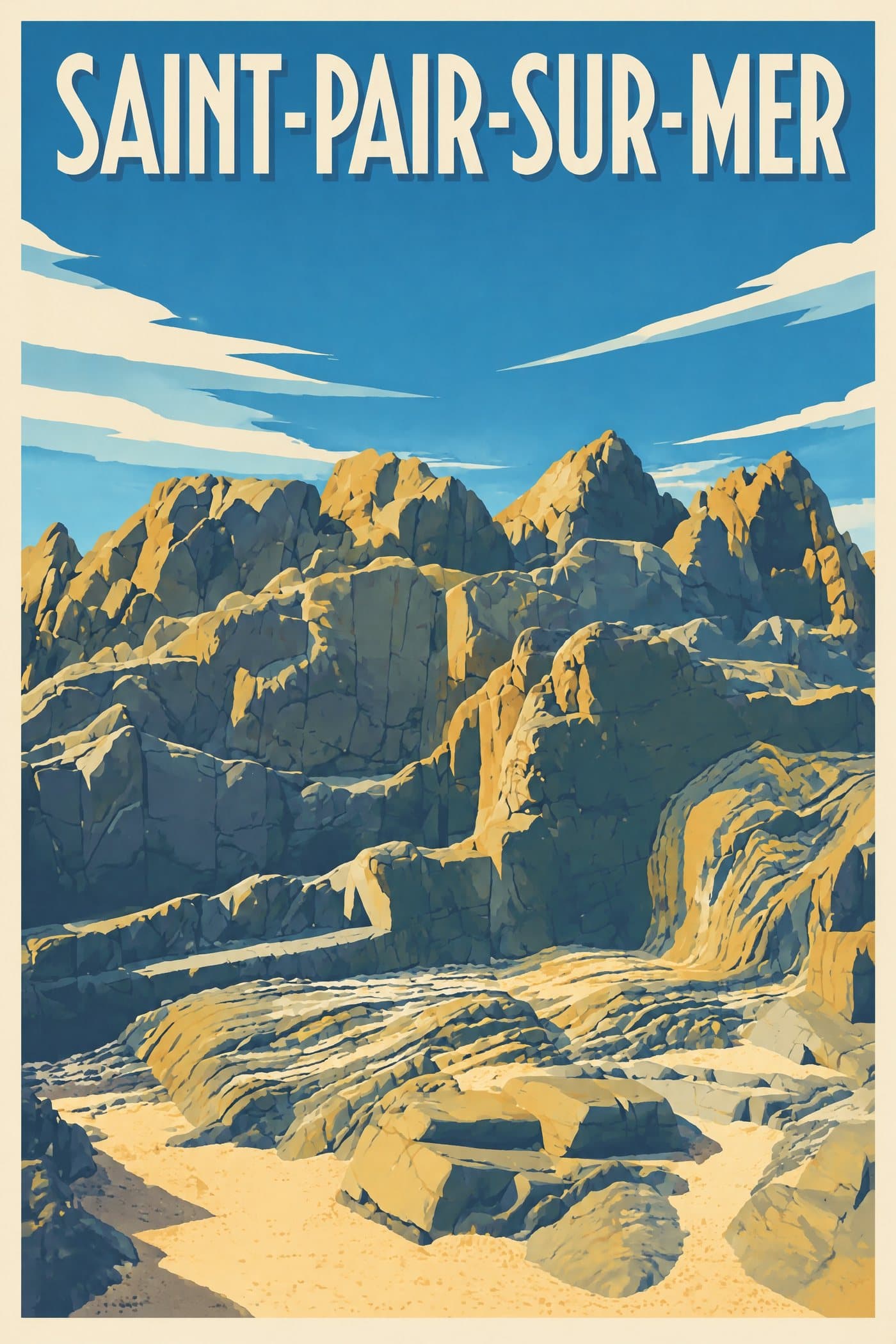 Affiche illustrée de Saint-Pair-sur-Mer — Rocher Saint-Gaud