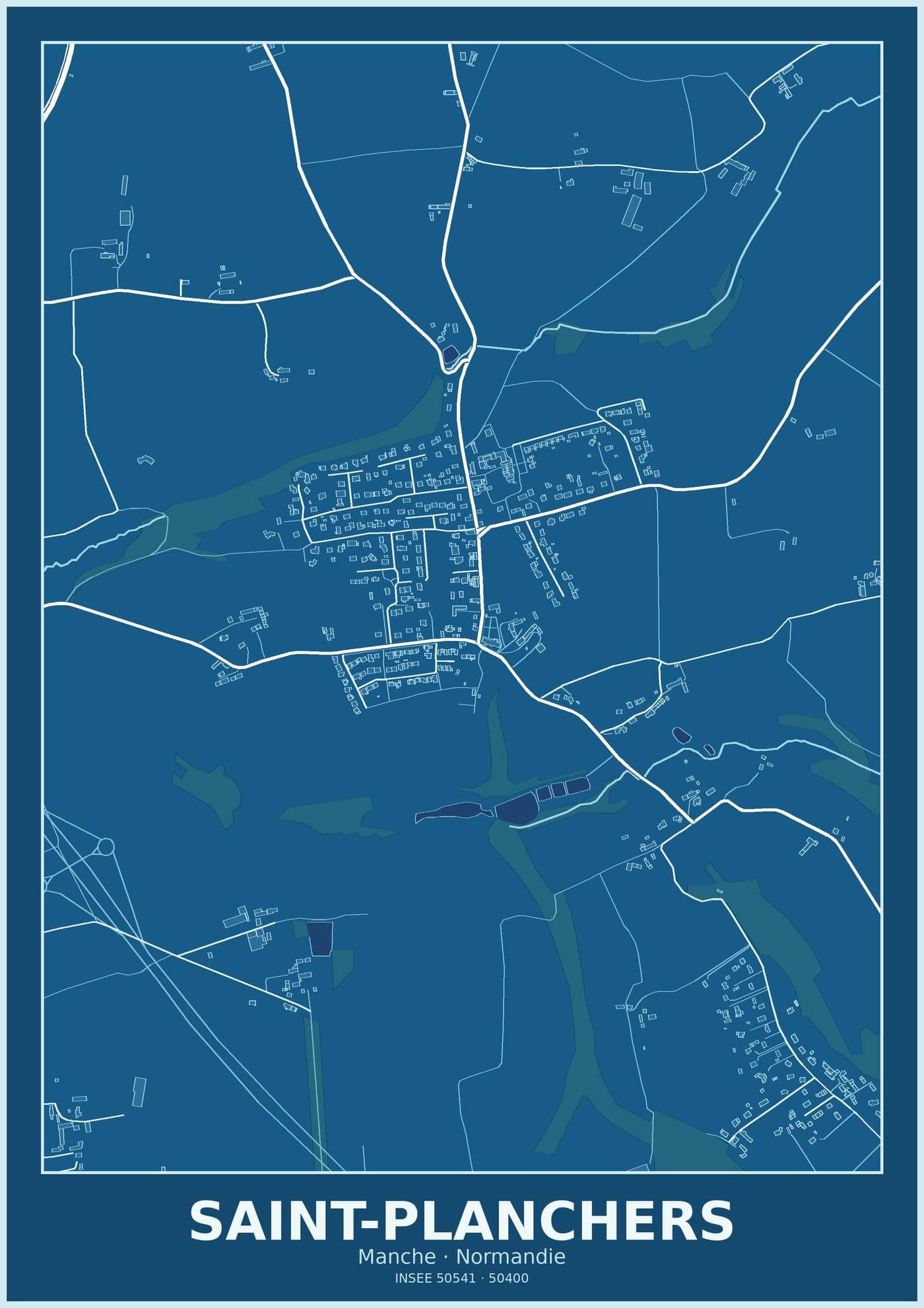 Plan de Saint-Planchers, style blueprint