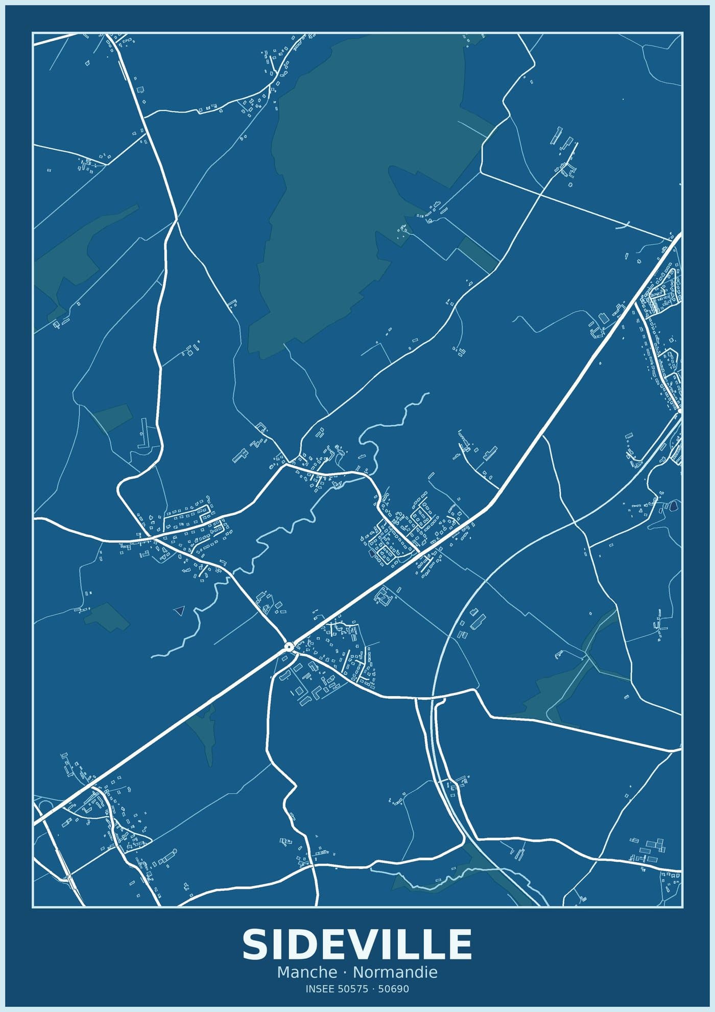Plan de Sideville, style blueprint