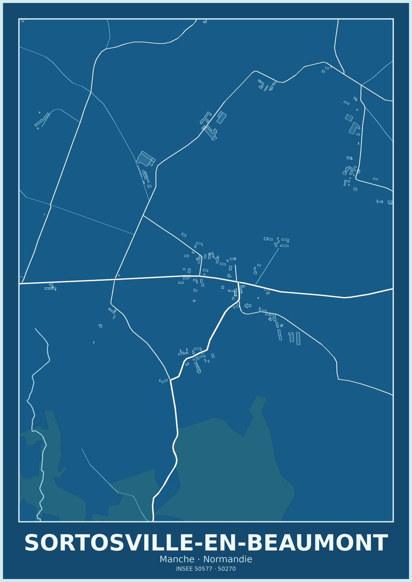 Plan de Sortosville-en-Beaumont