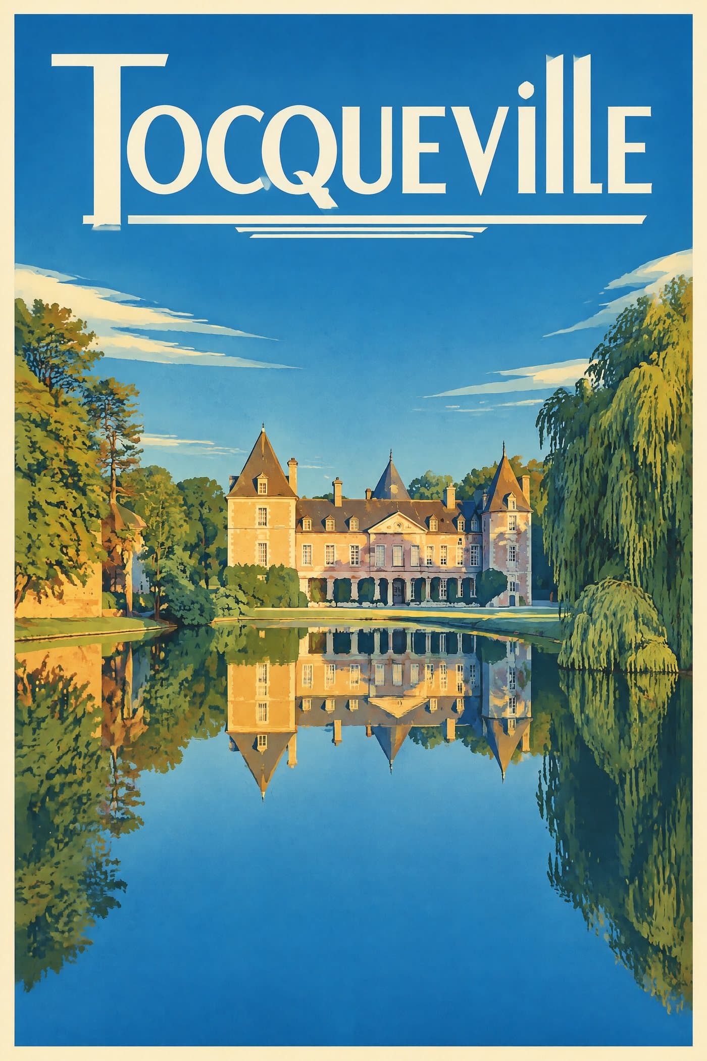 Affiche illustrée de Tocqueville — Château de Tocqueville