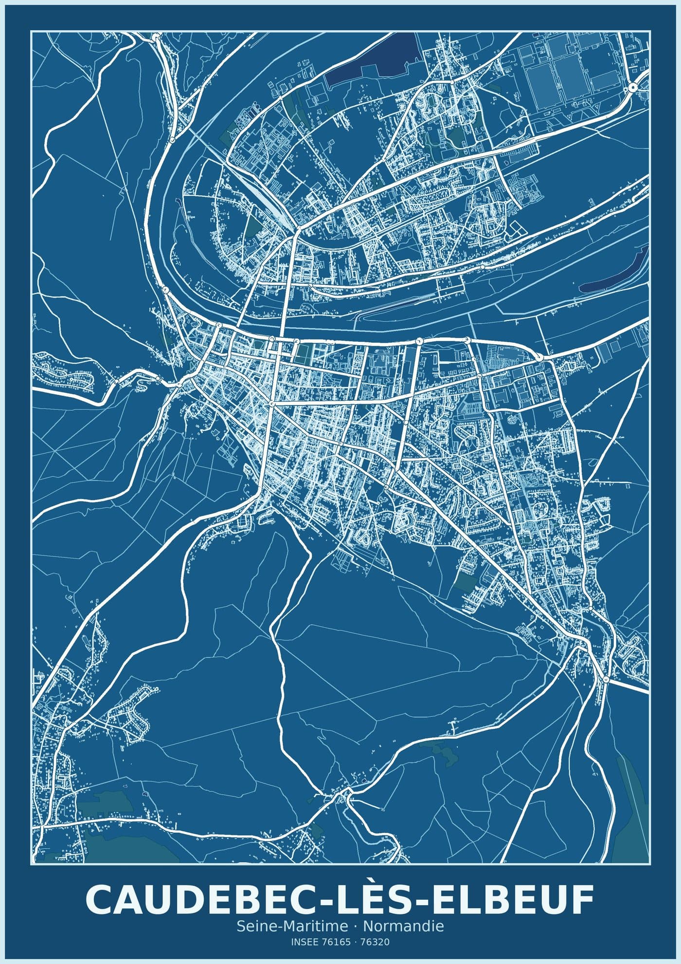 Plan de Caudebec-lès-Elbeuf