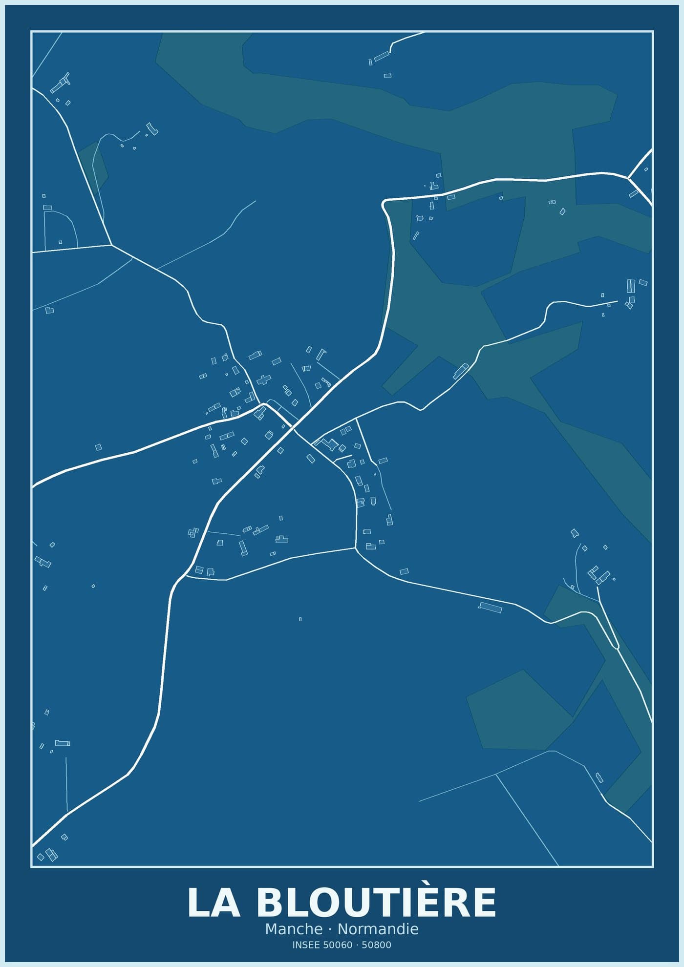 Plan de La Bloutière, style blueprint