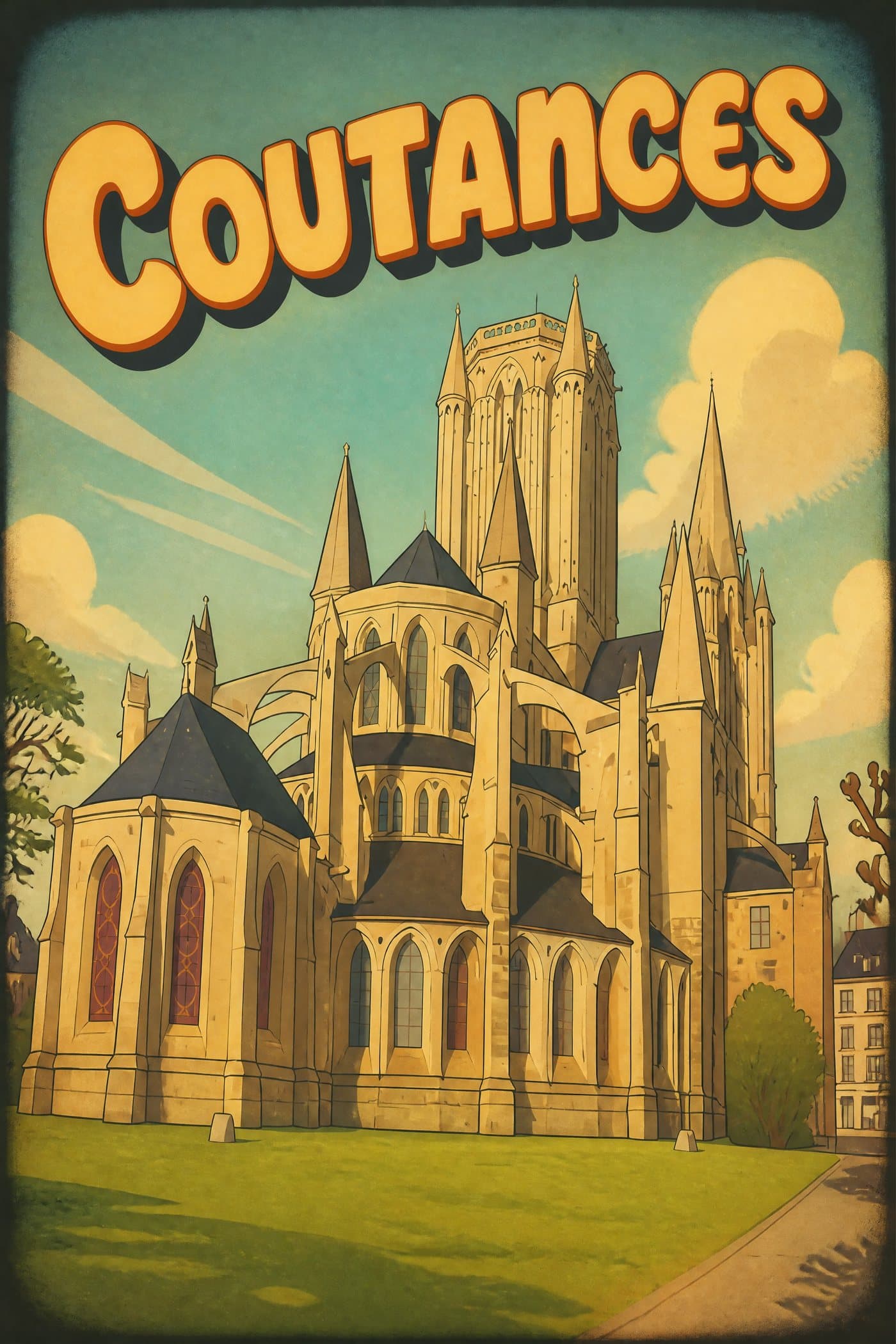 Affiche cartoon années 30 de Coutances