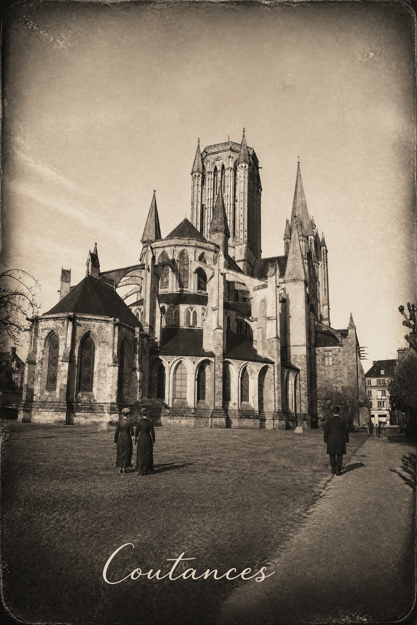 Affiche photographie 1900 noir et blanc de Coutances