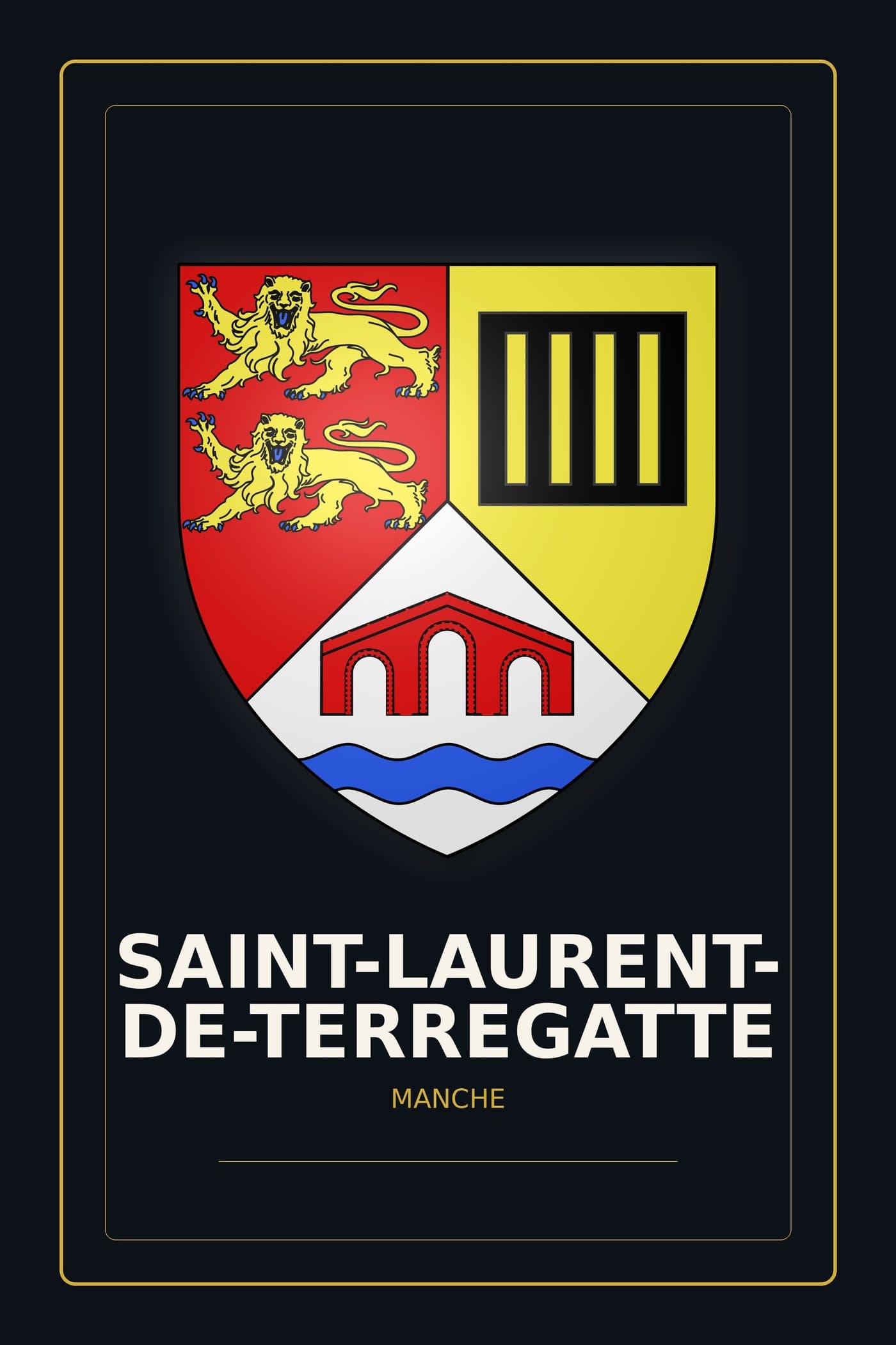 Blason de Saint-Laurent-de-Terregatte, style royal noir